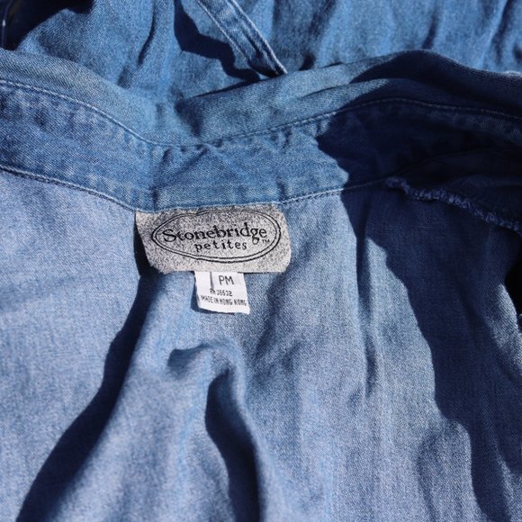 Vintage Stonebridge Petites | Denim Short Sleeve - Picture 10 of 12